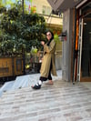 Keten Yırtmaçlı Tunik Yeşil
