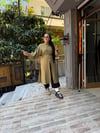 Keten Yırtmaçlı Tunik Yeşil