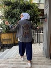 Kot İşlemeli Kaftan Füme