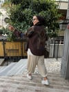 Kot İşlemeli Kaftan Kahve
