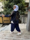 Kot İşlemeli Kaftan Lacivert