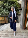 Kot İşlemeli Kaftan Lacivert