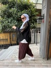 Kot İşlemeli Kaftan Siyah