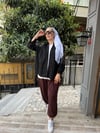 Kot İşlemeli Kaftan Siyah