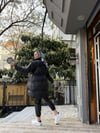 Kürklü Şişme Mont Siyah