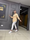 Kuşaklı Luna Keten Gömlek Sarı