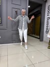 Lacivert Çizgili İçlik Detaylı Gömlek