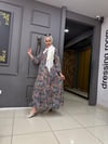 Mavi Çıtır Desen Elbise