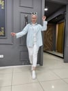 Mavi Pembe Çizgili Poplin Gömlek