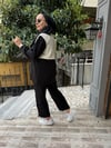 Modal Pile İşlemeli Takım Siyah