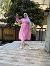 Modal Pileli Elbise Pembe