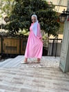 Modal Pileli Elbise Pembe