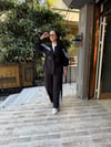 Modal Şeritli Takım Siyah