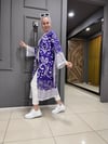 Mor Beyaz Desen Kimono