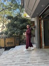 Nubuk Asimetrik Takım Bordo