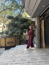 Nubuk Asimetrik Takım Bordo