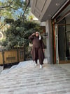 Nubuk Asimetrik Takım Kahve