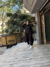 Nubuk Asimetrik Takım Siyah