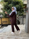 Ön Fermuarlı Takım Kahve