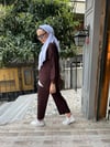 Ön Fermuarlı Takım Kahve