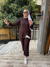 Ön Fermuarlı Takım Kahve