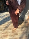 Oysh Bol Paça Pantolon Etek Kahverengi