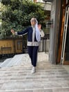 Oysh Paraşüt Hırka Detaylı Takım Lacivert Gri