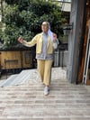 Oysh Paraşüt Hırka Detaylı Takım Sarı Gri