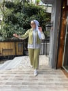 Oysh Paraşüt Hırka Detaylı Takım Yeşil Gri