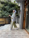 Oysh Paraşüt Hırka Detaylı Takım Yeşil Gri