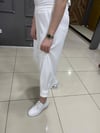 Paça Çıtçıt Şalvar Scuba Pantolon Beyaz