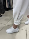 Paça Çıtçıt Şalvar Scuba Pantolon Beyaz