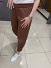 Paça Çıtçıt Şalvar Scuba Pantolon Kahverengi