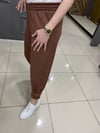 Paça Çıtçıt Şalvar Scuba Pantolon Kahverengi
