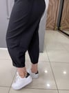 Paça Düğme Detay Şalvar Siyah