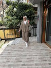 Paça Lastikli İşlemeli Kimono Takım Haki