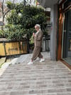 Paça Lastikli İşlemeli Kimono Takım Haki