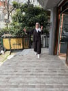 Paça Lastikli İşlemeli Kimono Takım Kahve