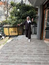 Paça Lastikli İşlemeli Kimono Takım Kahve