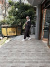 Paça Lastikli İşlemeli Kimono Takım Kahve