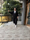 Paça Lastikli İşlemeli Kimono Takım Siyah