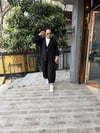 Paça Lastikli İşlemeli Kimono Takım Siyah