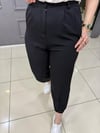 Paça Lastikli Kumaş Pantolon Siyah 