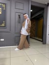 Panama Örme Kumaş 2'li Takım Bej