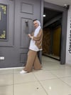 Panama Örme Kumaş 2'li Takım Bej