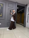 Panama Örme Kumaş 2'li Takım Kahverengi