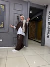 Panama Örme Kumaş 2'li Takım Kahverengi