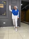 Paraşüt Detaylı Eşofman Takımı Ekru Mavi