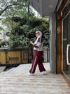 Paraşüt Detaylı Oysh Takım Bordo Gri