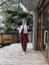 Paraşüt Detaylı Oysh Takım Bordo Gri